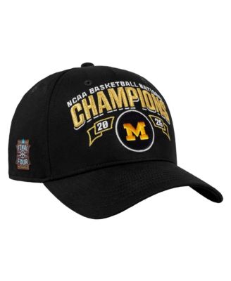 Men's Black Michigan Wolverines 2026 NCAA Men's Basketball National Champions Locker Room Adjustable Hat