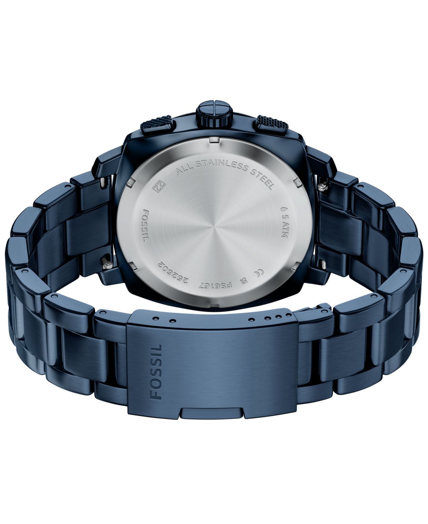 Мужские часы Fossil Machine Chronograph Navy Stainless Steel Watch 44mm — фото 5
