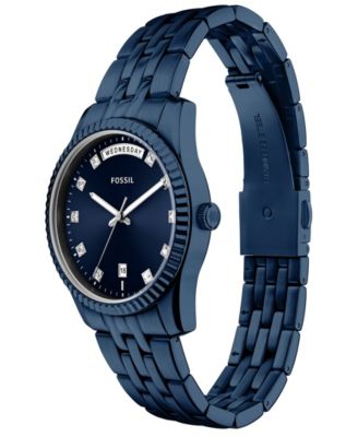 Women's Scarlette Day-Date Navy Stainless Steel Watch 34mm
