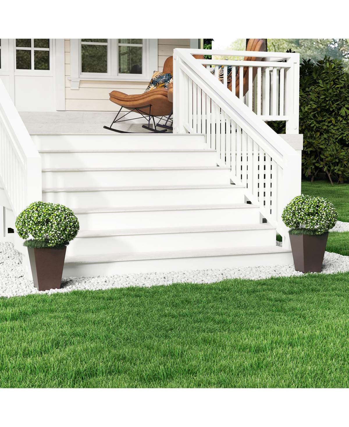 Gouun Set of 2 Square Taper Planters with Removable Inner Bucket and Self-Watering System