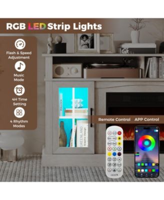 58-Inch Fireplace TV Stand with LED Ambiance for TVs Up to 65 Inches