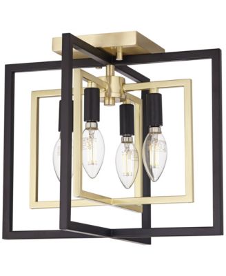 Nima Modern Glam Ceiling Light Semi Flush-Mount Fixture 13" 4-Light for Bedroom Kitchen Living Room
