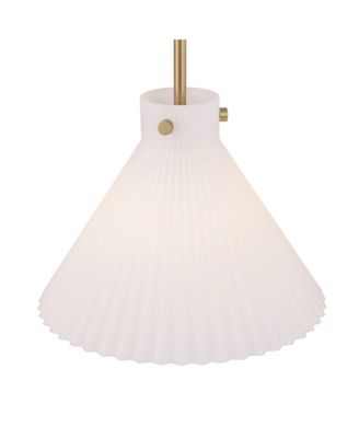 Hannover 12"W Warm Brass Fluted Glass Mini Pendant Light