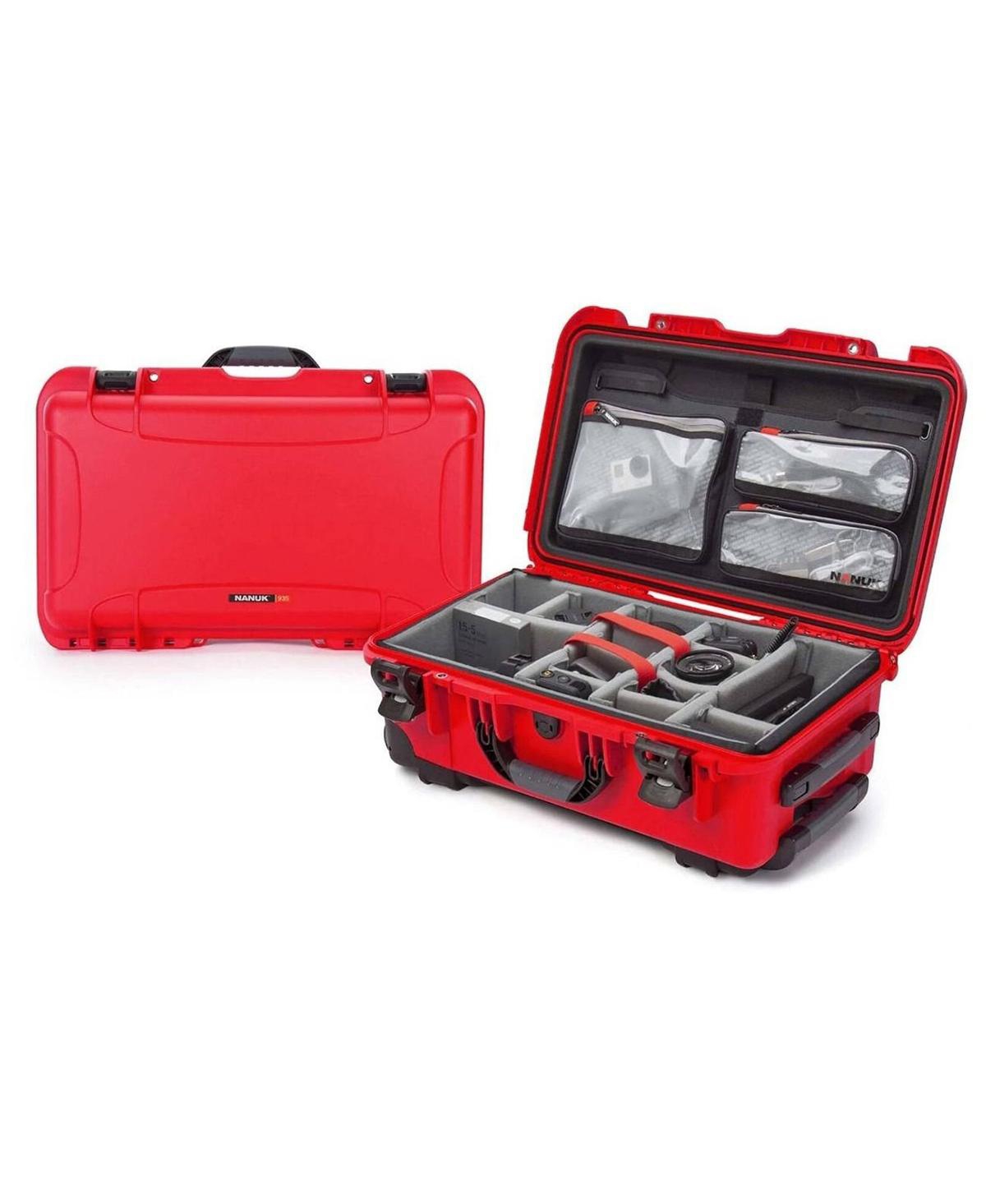 Nanuk 935 Pro Waterproof Hard Case with Lid Organizer and Wheels (Red)