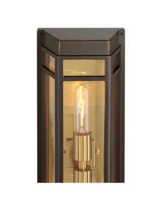 Catie High Modern 2-Light Outdoor Wall Light Fixture Mount Porch House Sand Brass Finish Aluminum