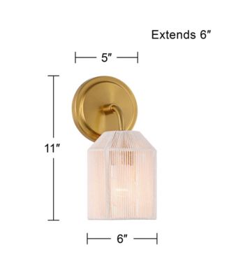 Jacob 11" High Modern Wall Sconce Light Lamp Fixture Mount Bathroom Bedroom Hardwired Natural Rope Shade