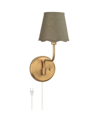 Ophelia 9 1/2"H Warm Brass Plug-In Wall Sconce