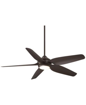52" Modern Industrial Indoor Outdoor Ceiling Fan with LED Light Remote Control Bronze Damp Rated for Patio Exterior House Home Porch Gazebo
