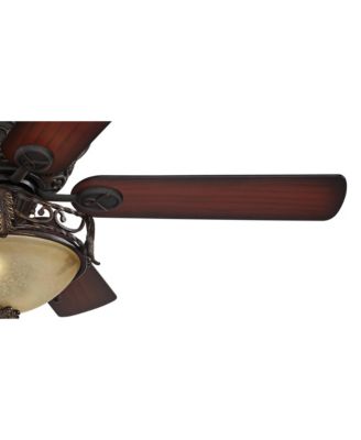 52" Contessa Industrial Rustic Indoor Ceiling Fan LED Light Bronze Copper Cherry Scavo Glass Living Kitchen Room Home