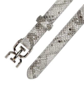 Women's Ultra Skinny Double-E Logo Plaque Buckle Belt