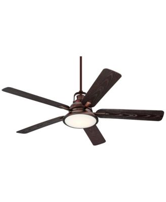 60" Wind and Sea Bronze Fan with Rod for 10-Ft Ceilings and Remote