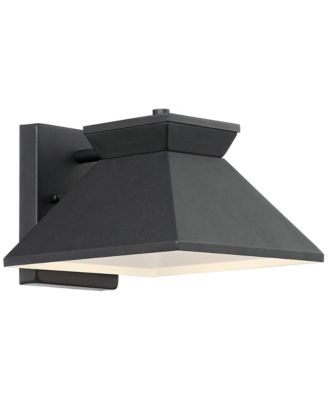 Whatley Rustic Industrial Outdoor Wall Light Fixtures Set of 2 Metal LED 6 1/4" for Post Exterior Barn Deck House