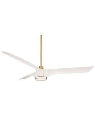 60" Artistry Soft Brass LED Damp Ceiling Fan
