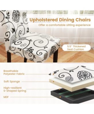 Button Tufted Upholstered Dining Chairs Set of Two