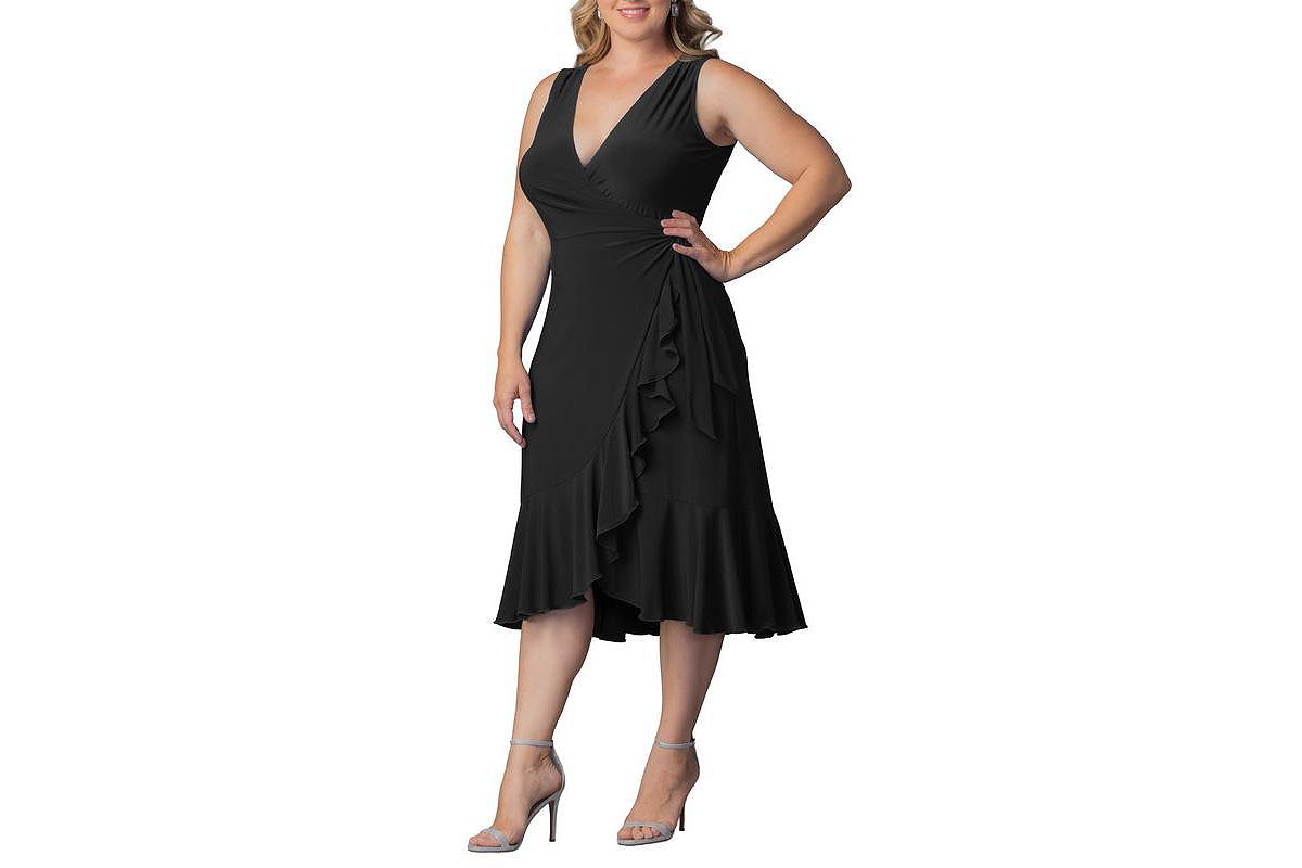 Kiyonna Plus Size Laguna Sleeveless Wrap Women's Dress view 4 — MAYCSS fashion products