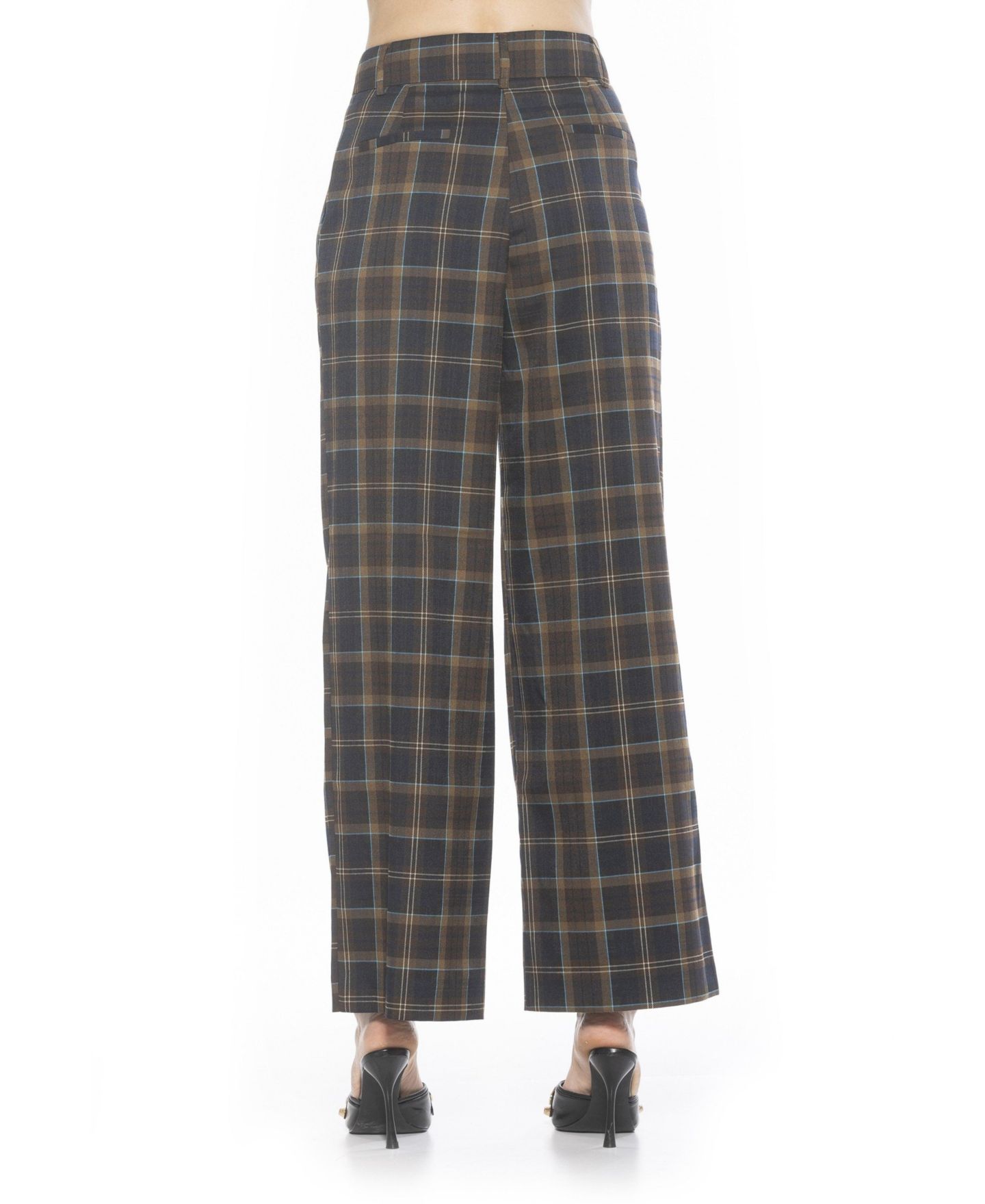Женские брюки Alexia Admor Elodie Plaid Wide Leg, цвет: Коричневый клетчатый — фото 3