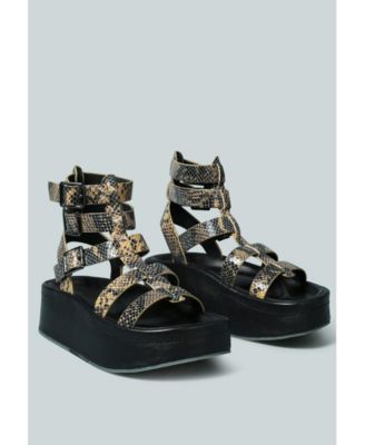 CRUZ Womens Gladiator Platform Leather Sandal