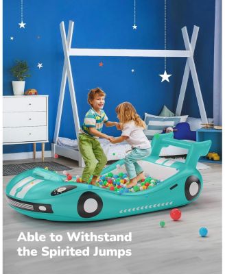 Inflatable Toddler Travel Bed with Side Rails, Portable Toddler Air Mattress for Camping and Travel, Hand Pump Included