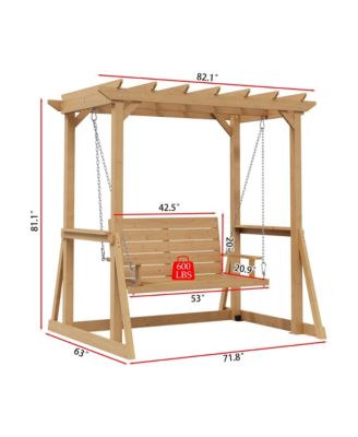 Solid Wood Pavilion Style Swing Chair, Garden Swing, Porch Swing