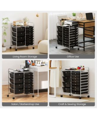 12-Drawer Utility Rolling Cart with Drawers Multi-Use Storage