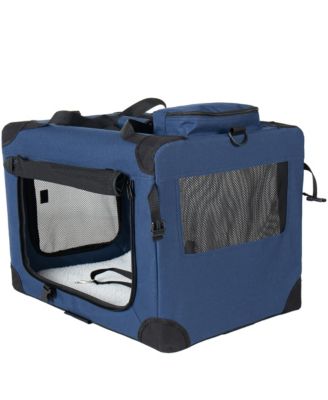 Zeus and Ruta 32 Inch Soft Cat Crate with 3 Doors Portable Folding Carrier and Fleece Mat for Travel