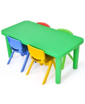 Kids Plastic Table and Four Chairs Set for Playroom