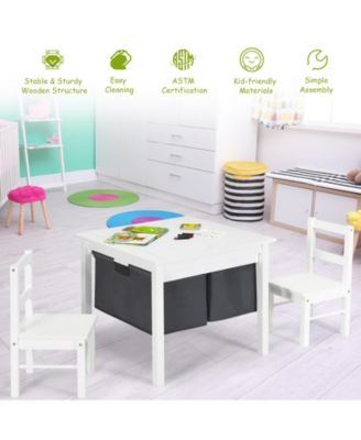 2 in 1 Kids Activity Table and Chairs Set with Storage
