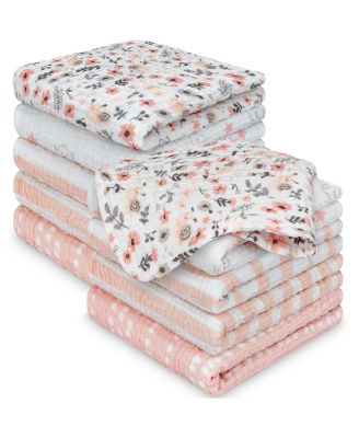 10-Pack Lyra Muslin Baby Washcloths, Soft Absorbent Cotton Muslin Wash Cloths, Burp Rags, Face Cloth Towel