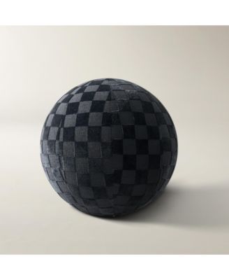 Checker Velvet Ball Pillow