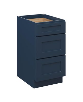 18 3 Drawer Base Cabinet with Full Overlay HDF Drawer Fronts and Dovetail Drawers Shaker