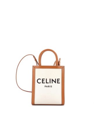 Mini Vertical Cabas Tote Canvas with Leather