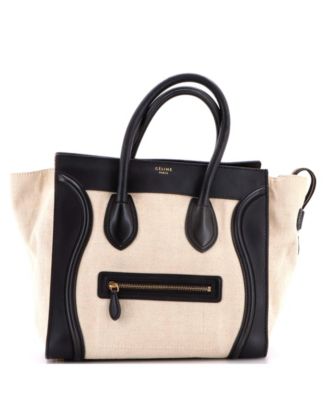 Mini Luggage Bag Canvas and Leather