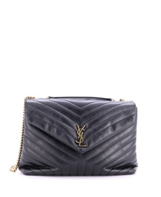 Large Loulou Shoulder Bag Matelasse Chevron Leather