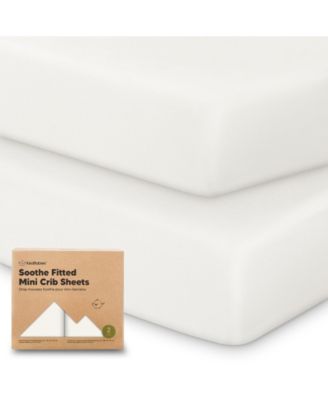 Mini Crib Sheets for Baby Girls, Boys, 2-Pack Soothe Pack and Play Sheets Fitted, Pack N Play Mattress Sheet