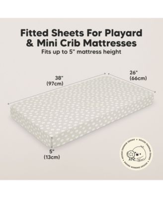 Mini Crib Sheets for Baby Girls, Boys, 2-Pack Soothe Pack and Play Sheets Fitted, Pack N Play Mattress Sheet