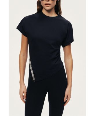 Women's Embellished Asymmetric T-Shirt