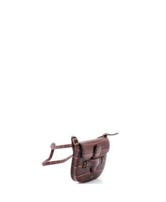 Mini Symmetrical Shoulder Bag Embossed Leather