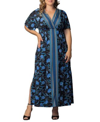 Plus Size Wanderlust Border Print Maxi Dress