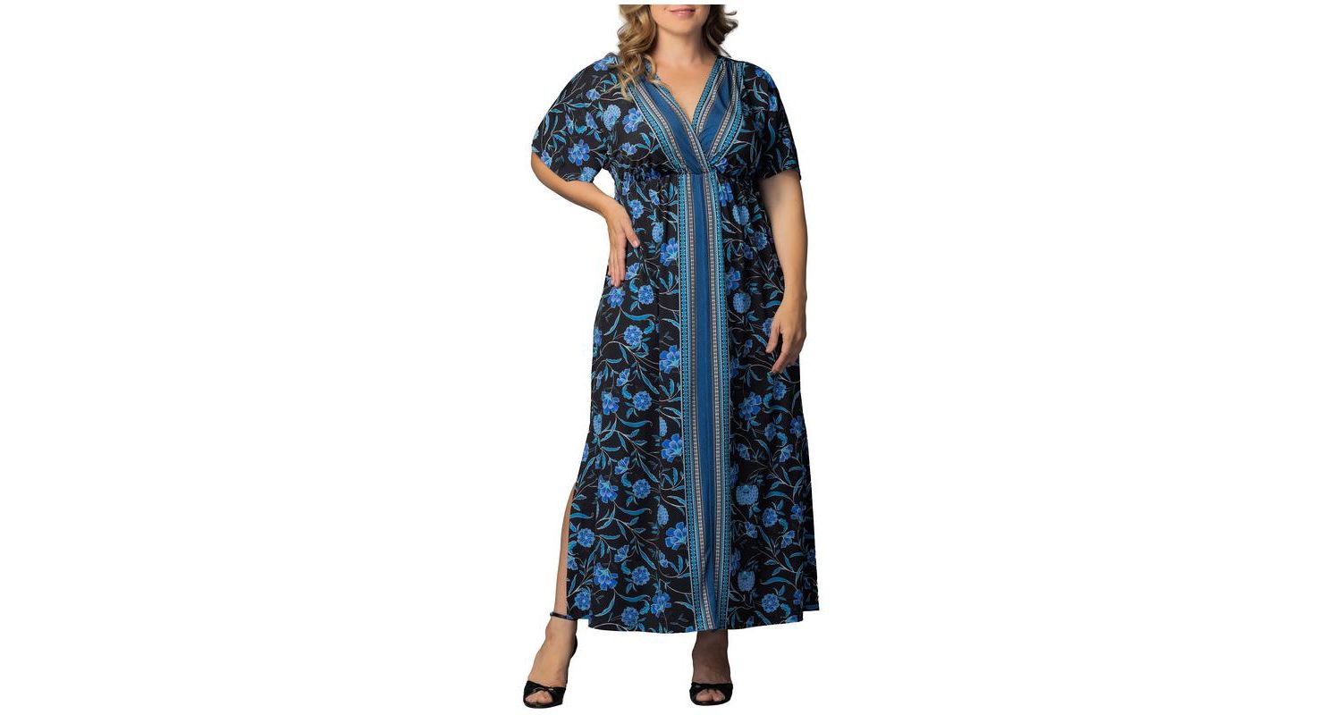 Plus Size Wanderlust Border Print Maxi Dress