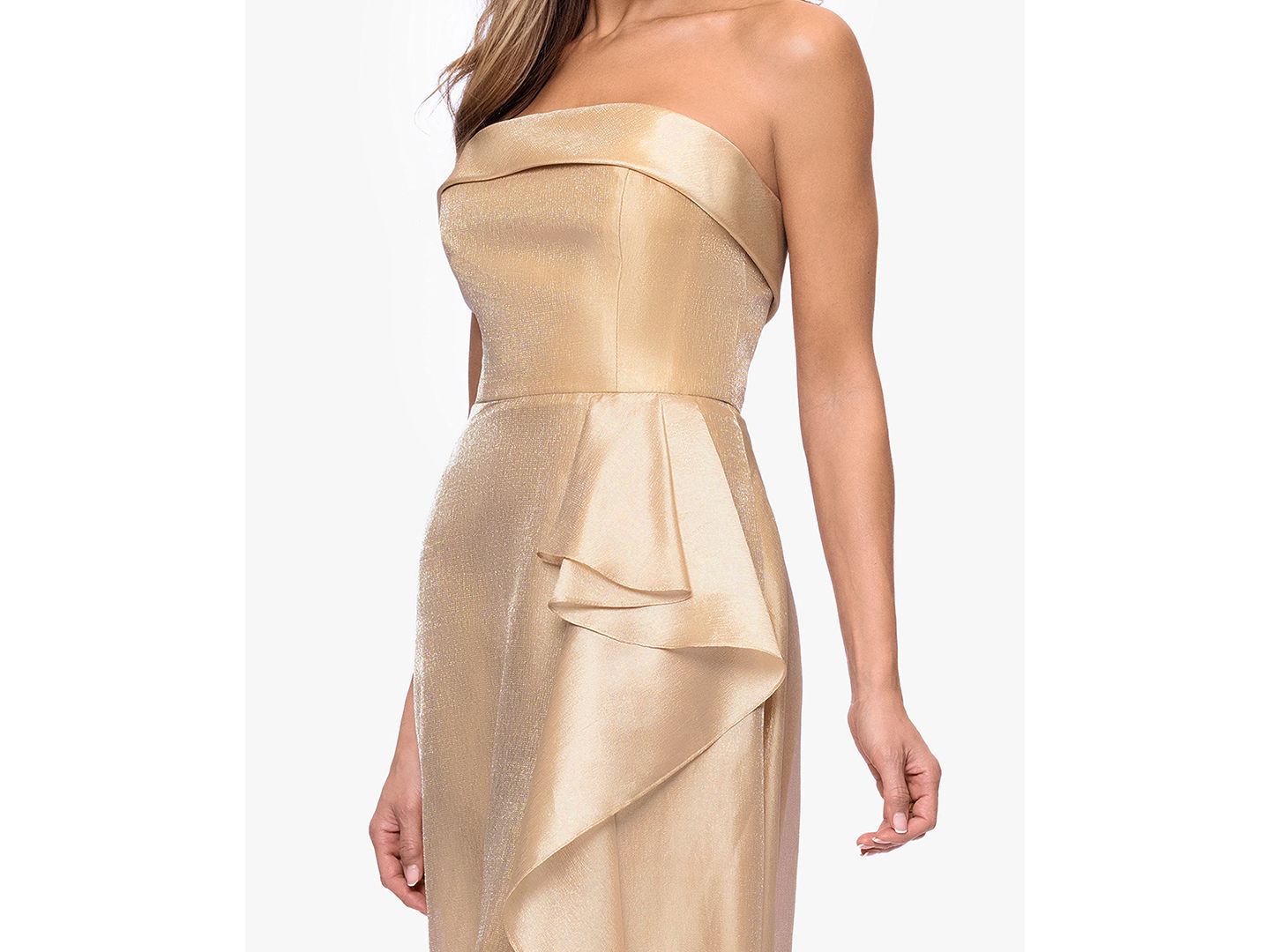 Женские платья XSCAPE Strapless Sleeveless Gown, цвет: Золотой — фото 3