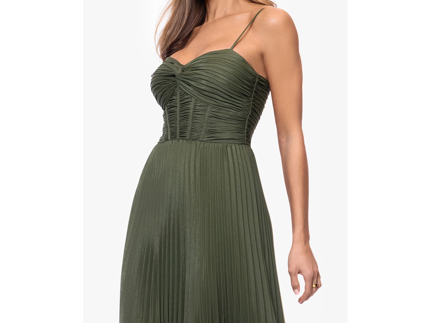 Женские платья XSCAPE Sleeveless Sweetheart Neck Gown, цвет: Оливковый — фото 4