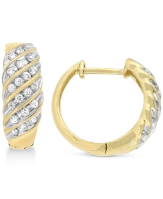 Wrapped in Love Diamond Channel Hoop Earrings (1/2 ct. t.w.) in 10k ...