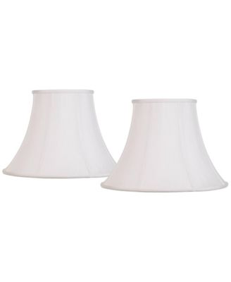Imperial Shade Set of 2 Bell Lamp Shades White Large 9" Top x 18" Bottom x 13" Slant x 12.5" High Spider with Replacement