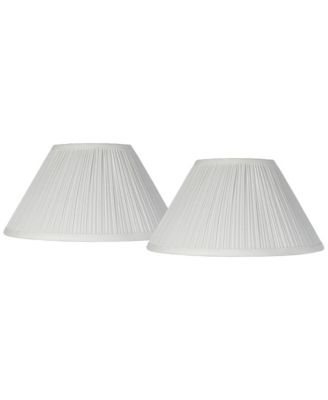Set of 2 Pleated Empire Lamp Shades Medium Spider Harp and Finial Fitting