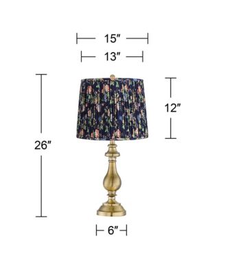 Fairlee 26" High Candlestick Traditional Table Lamp Antique Brass Finish Metal Shade Living Room