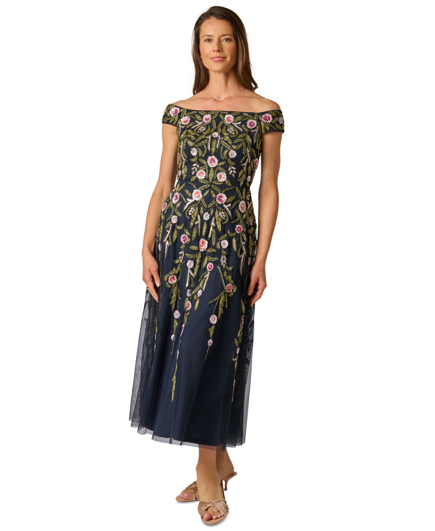 Women's Beaded Fit & Flare Dress