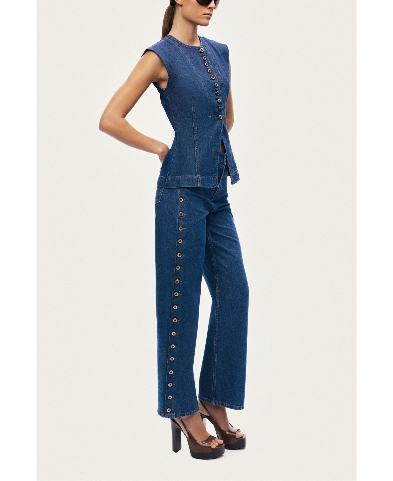 Women's Button-Front Denim Vest