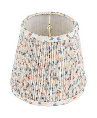4" Top x 6" Bottom x 5 1/2" High x 5 1/2" Slant Print Lamp Shade Replacement Set of 6 Leaf Pleated Clip On