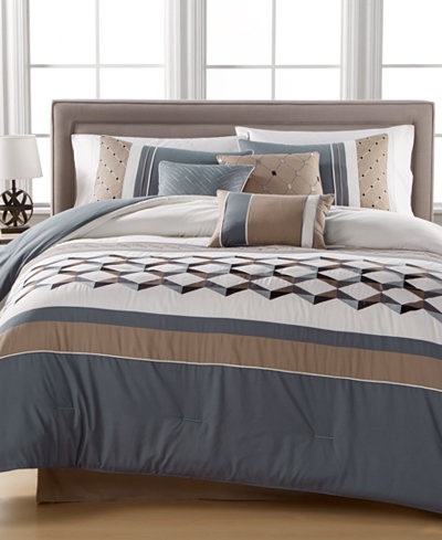 Beckett Embroidered 7-Pc. Comforter Set, Only at Macy's