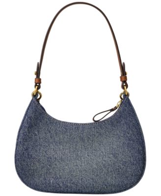 Lauren Ralph Lauren Marcy Medium Denim Zip Shoulder Bag - Macy's